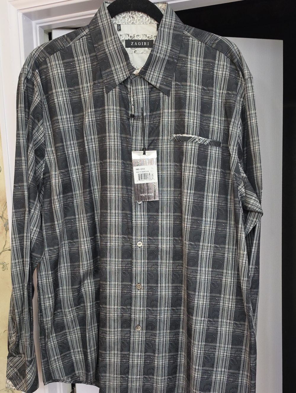 Zagiri Black/Gray Plaid Button Up Shirt - New